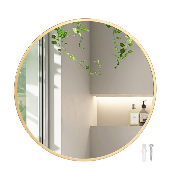 Wall Mirror Round Bathroom Decor Large Vanity Makeup Mirrors Frame 50cm