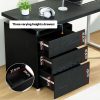 Metal Desk with 3 Drawers – Black