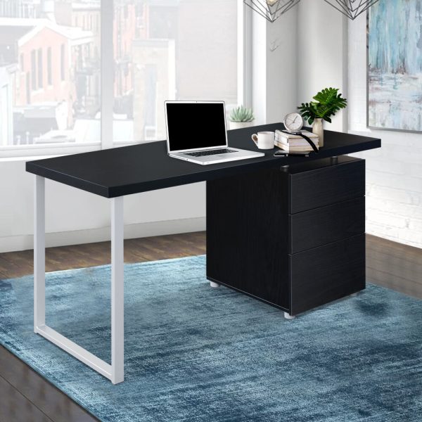 Metal Desk with 3 Drawers – Black