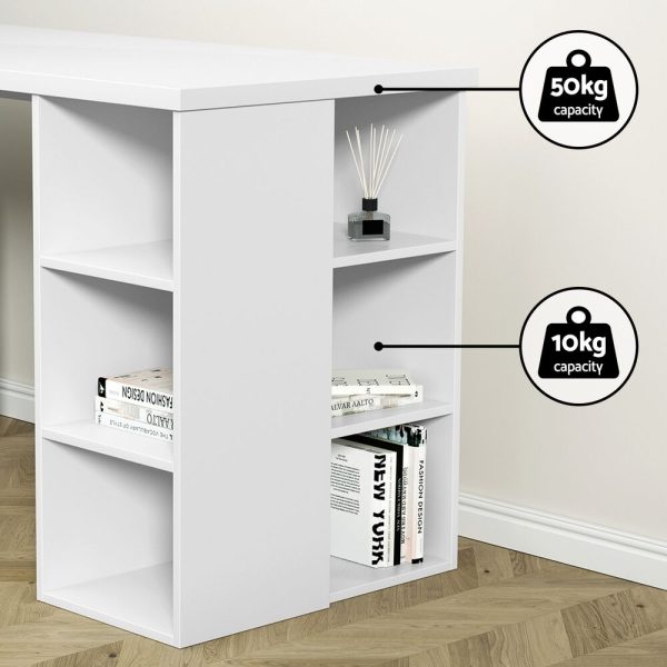 Computer Desk Bookshelf White 150CM