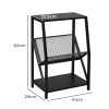 Small Bookshelf 3-Tier Storage Organizer Rack Bookcase Steel Display File