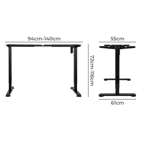Motorised Standing Desk Frame Only Single Motor Height Adjustable