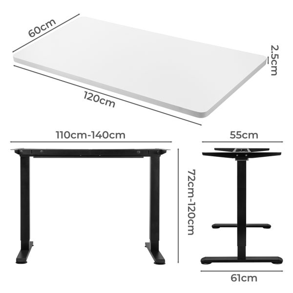 Motorised Standing Desk Adjustable Electric Sit Stand Dual Motor 120CM