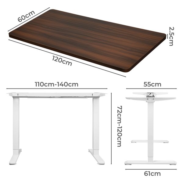 Motorised Standing Desk Adjustable Electric Sit Stand Dual Motor 120CM