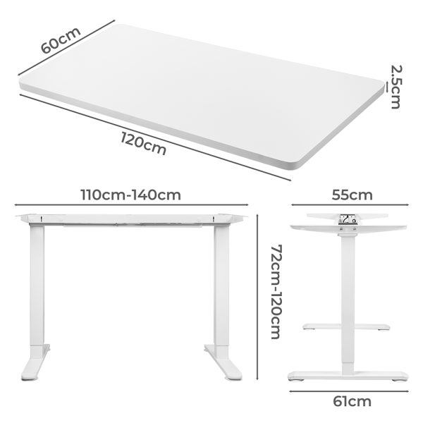 Motorised Standing Desk Adjustable Electric Sit Stand Dual Motor 120CM