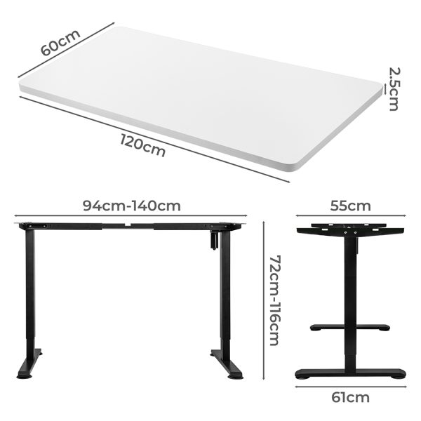 Motorised Standing Desk Height Adjustable Electric Sit Stand Table 120CM