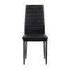 Dining Chairs Set of 4 Leather Channel Tufted Black