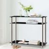 Console Table Tempered Glass Black