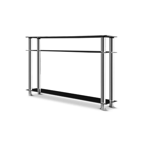 Console Table Tempered Glass Black