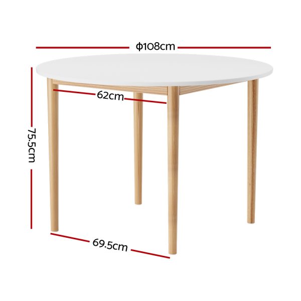 Dining Table Round White 108CM Diameter Demi