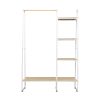 Closet Storage Rack Clothes Hanger Shelf Garment Rail Stand Wardrobe Organiser – White
