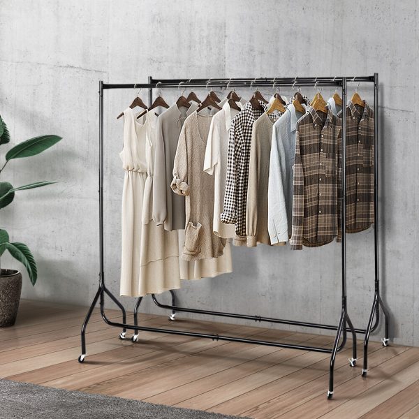 6FT Clothes Racks Metal Garment Display Rolling Rail Hanger Airer Stand Portable – 2