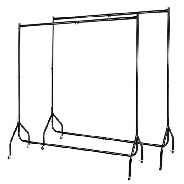 6FT Clothes Racks Metal Garment Display Rolling Rail Hanger Airer Stand Portable – 2