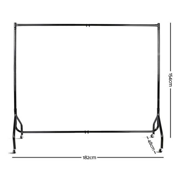 6FT Clothes Racks Metal Garment Display Rolling Rail Hanger Airer Stand Portable – 2