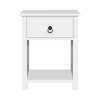 2 X Bedside Table 1 Drawer with Shelf – EMMA White