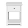 Bedside Table 1 Drawer with Shelf – EMMA White