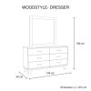 Dresser with 6 Storage Drawers in Solid Acacia With Mirror in Vintage Light Brown Colour