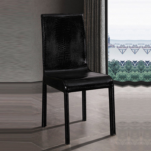 7 Pieces Dining Suite Dining Table & 6X Black Chairs in Rectangular Shape High Glossy MDF Wooden Base Combination of Black & White Colour
