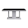 Dining Table in Rectangular Shape High Glossy MDF Wooden Base Combination of Black & White Colour