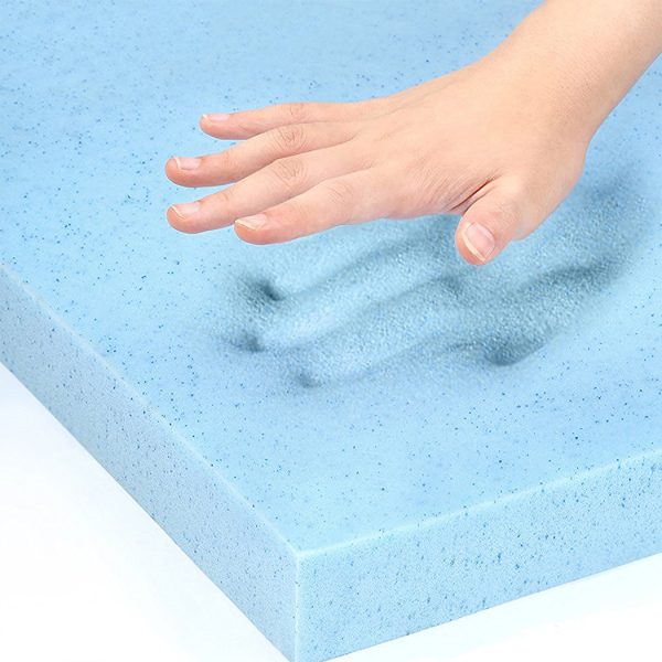 5cm Thickness Cool Gel Memory Foam Mattress Topper Bamboo Fabric – QUEEN, 5 cm