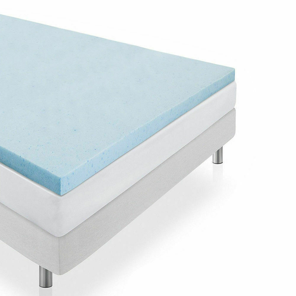 5cm Thickness Cool Gel Memory Foam Mattress Topper Bamboo Fabric – QUEEN, 5 cm