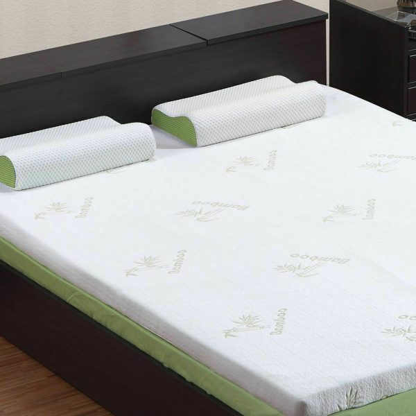 5cm Thickness Cool Gel Memory Foam Mattress Topper Bamboo Fabric – QUEEN, 5 cm