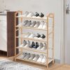 Bamboo Shoe Rack Storage Wooden Organizer Shelf Stand – 70 cm, 5 Tiers