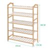 Bamboo Shoe Rack Storage Wooden Organizer Shelf Stand – 70 cm, 5 Tiers