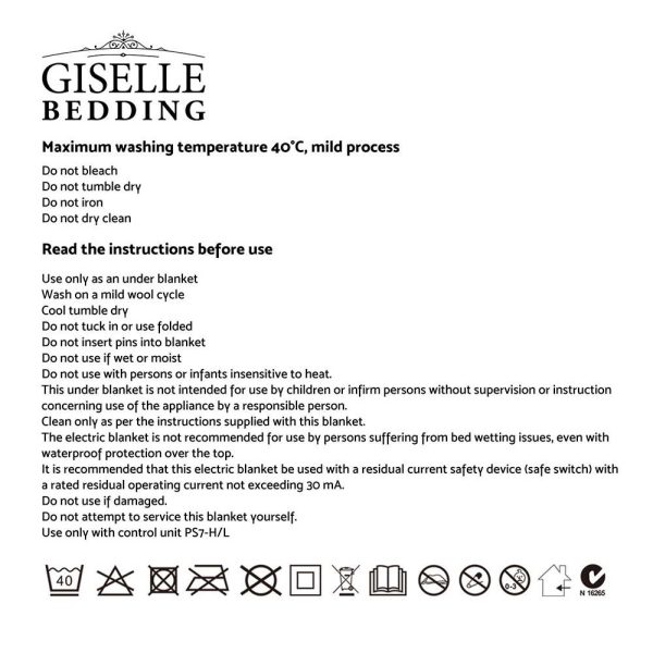 Bedding Electric Blanket Fleece – KING