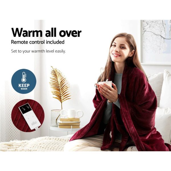 Bedding Electric Throw Blanket – Burgundy