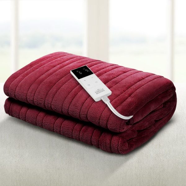 Bedding Electric Throw Blanket – Burgundy