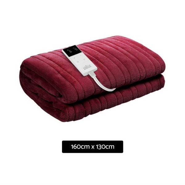 Bedding Electric Throw Blanket – Burgundy