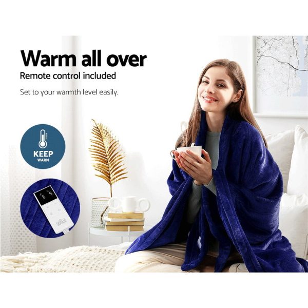 Bedding Electric Throw Blanket – Navy Blue