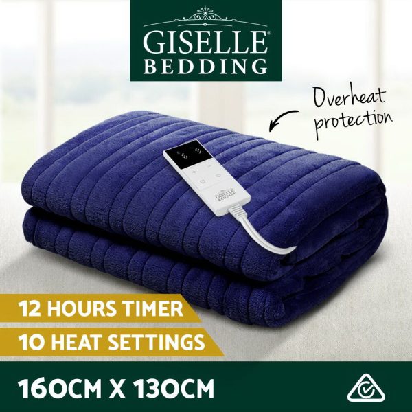 Bedding Electric Throw Blanket – Navy Blue
