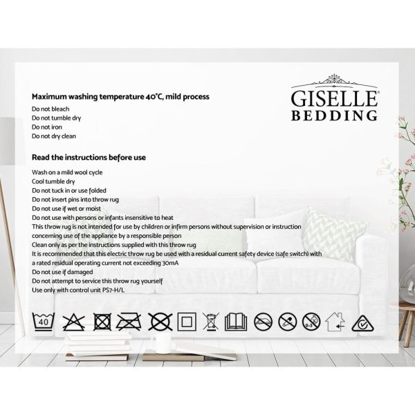 Bedding Electric Throw Blanket – Silver