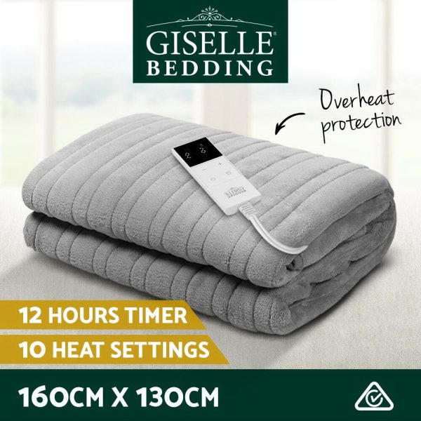Bedding Electric Throw Blanket – Silver