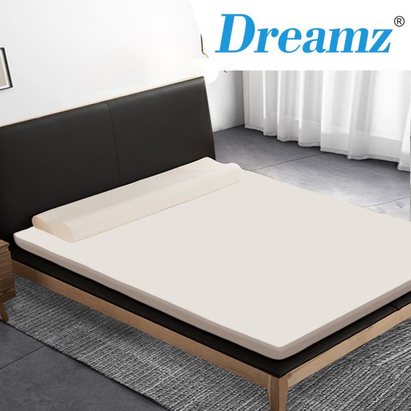 7cm Memory Foam Bed Mattress Topper Polyester Underlay Cover – QUEEN