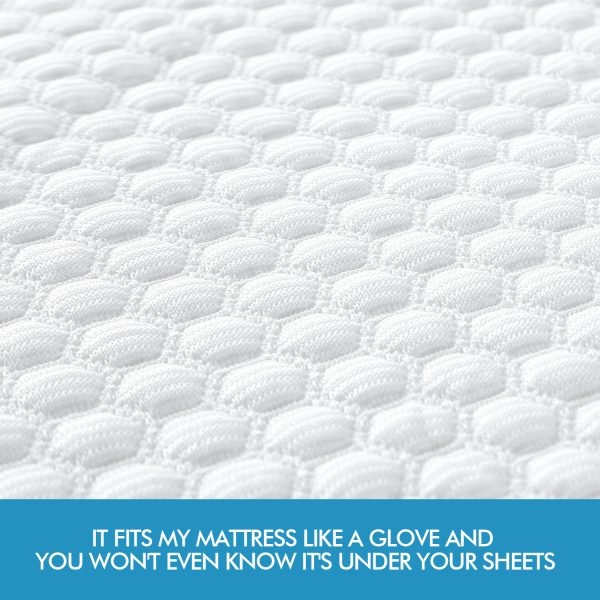 Mattress Protector Topper Polyester Cool Fitted Cover Waterproof – KING