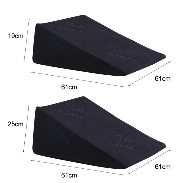 Cool Gel Memory Foam Bed Wedge Pillow Cushion Neck Back Support Sleep with Cover