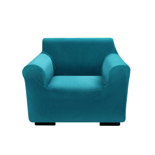 Sofa Cover Couch High Stretch Super Soft Plush Protector Slipcover – Green, 1 Seater