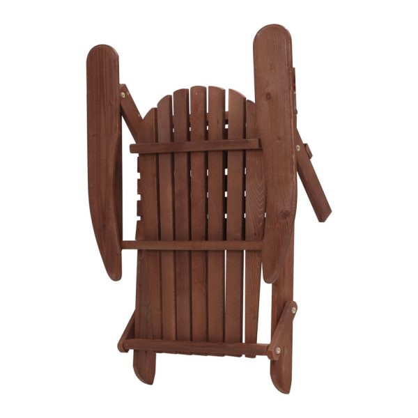 Adirondack Outdoor Chairs Wooden Foldable Beach Chair Patio Furniture Brown