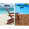 Adirondack Outdoor Chairs Wooden Foldable Beach Chair Patio Furniture Brown