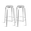 2-Piece Outdoor Bar Stools Patio Indoor Bistro Aluminum Chairs