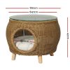 Coffee Side Table Wicker Aluminium Desk Pet Bed Storage Outdoor Furniture