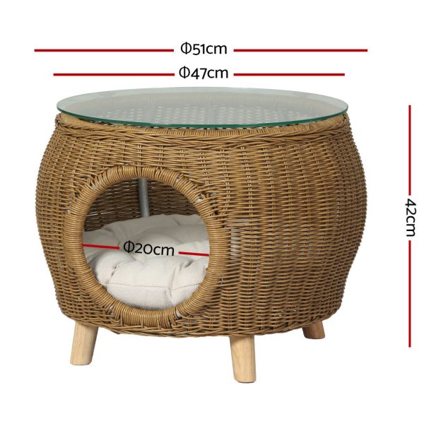 Coffee Side Table Wicker Aluminium Desk Pet Bed Storage Outdoor Furniture