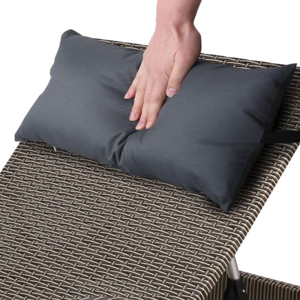 Outdoor Sun Lounge Furniture Day Bed Wicker Pillow Sofa Set