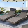 Outdoor Sun Lounge Furniture Day Bed Wicker Pillow Sofa Set