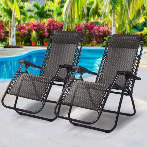 Zero Gravity Recliner Chairs Outdoor Sun Lounge Beach Chair Camping