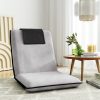 Floor Lounge Sofa Bed Couch Recliner Chair Folding Chair Cushion Grey