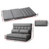 Lounge Sofa Bed 2-seater Floor Folding Fabric – Grey